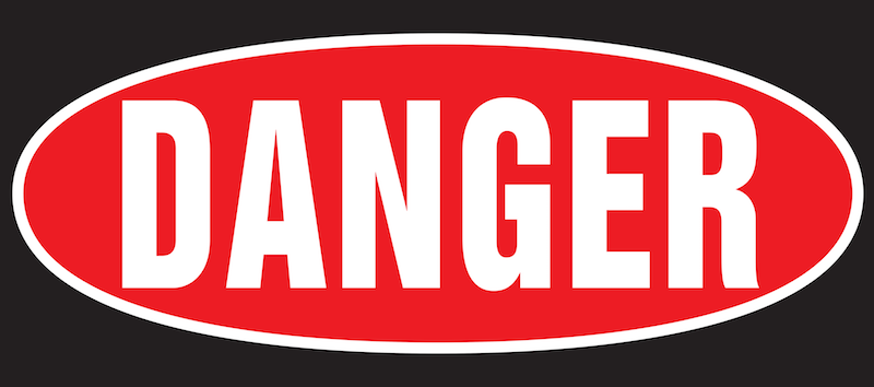 DANGER SIGN BLACK-RED