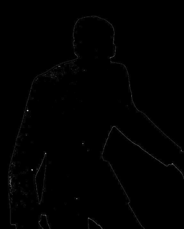 GHOST OUTLINE WHITE AND BLACK