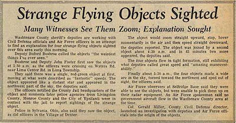 UFO ARTICLE YELLWING