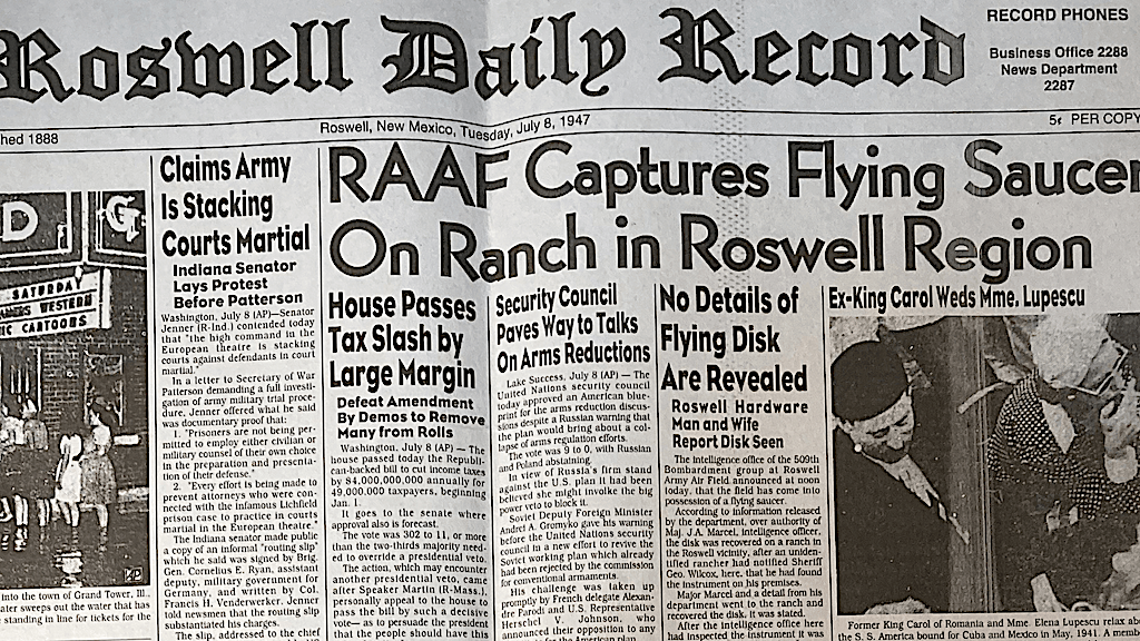 UFO ROSEWELL HADLINE1947 UFO ROSEWELL HADLINE1947