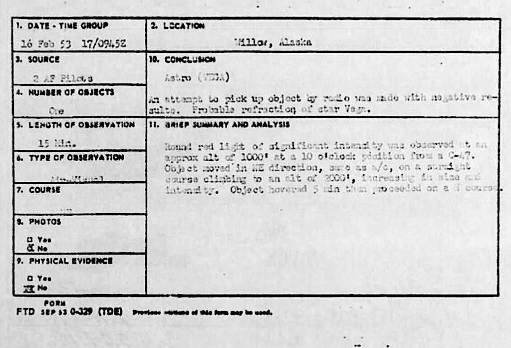 UFO 1953FEB REPORT