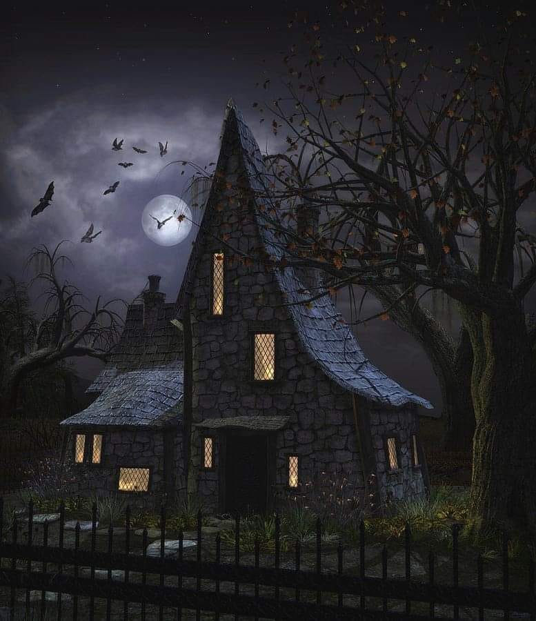 CREEPY TIRANGLULAR HOUSE ILLUSTRATION