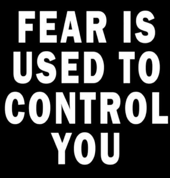 FEAR USED TO CONTROL PLACARD