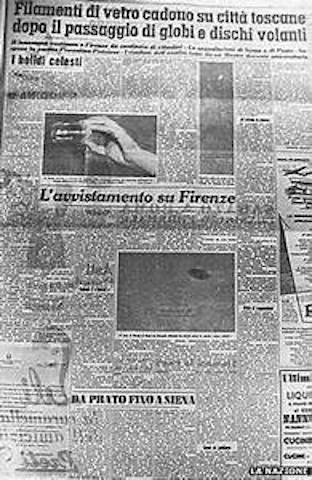 ITALIAN PAPER 1954 UFO THIN SMALL