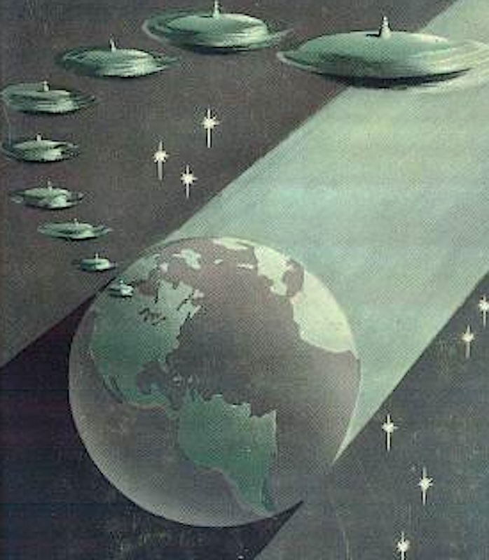 SAUCERS GLOBE ILUSTRATION