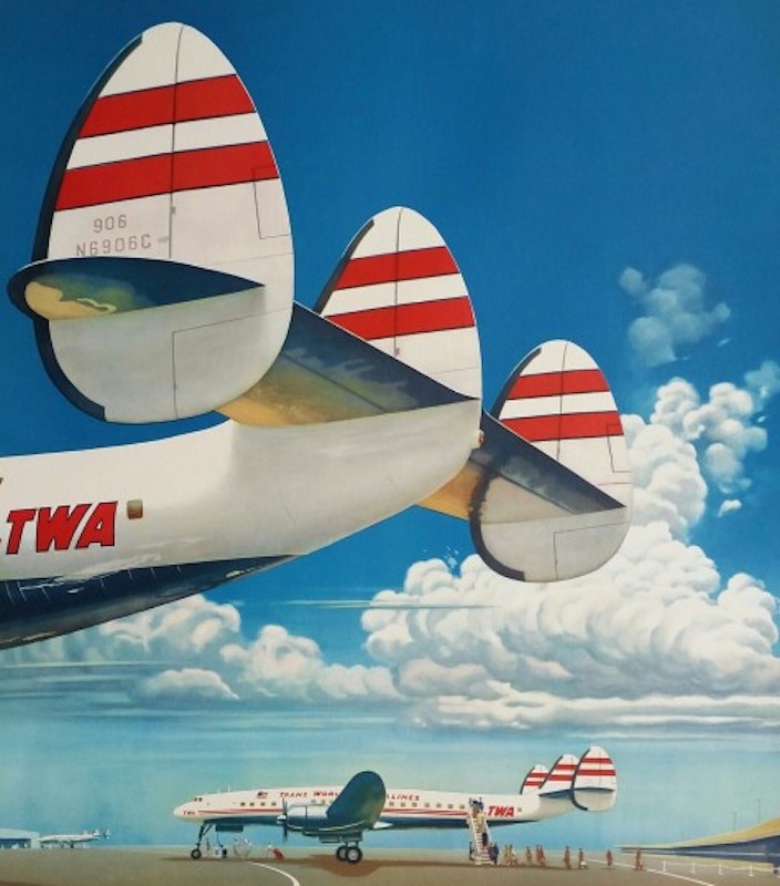 TAILFINS TWA 2 PLANES